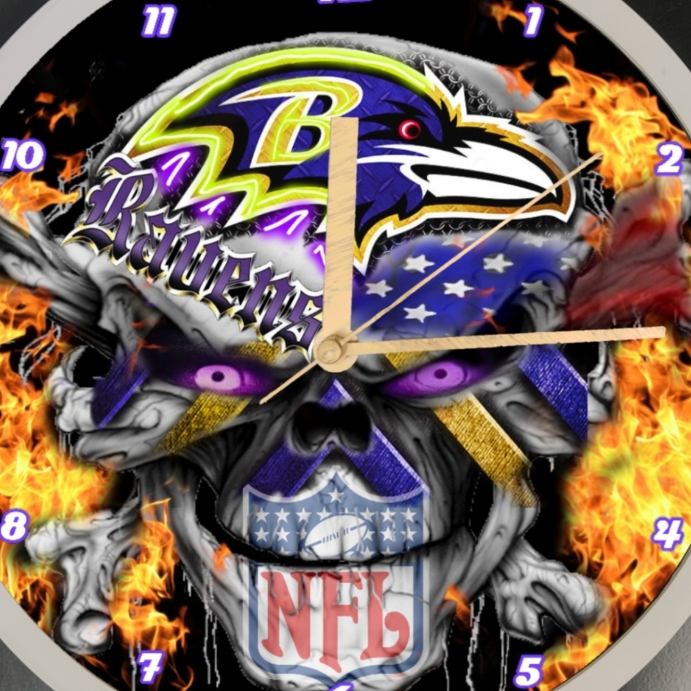 Baltimore Ravens clock - Picture 2 of 5